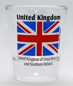 united kingdom (uk) flag shot glass