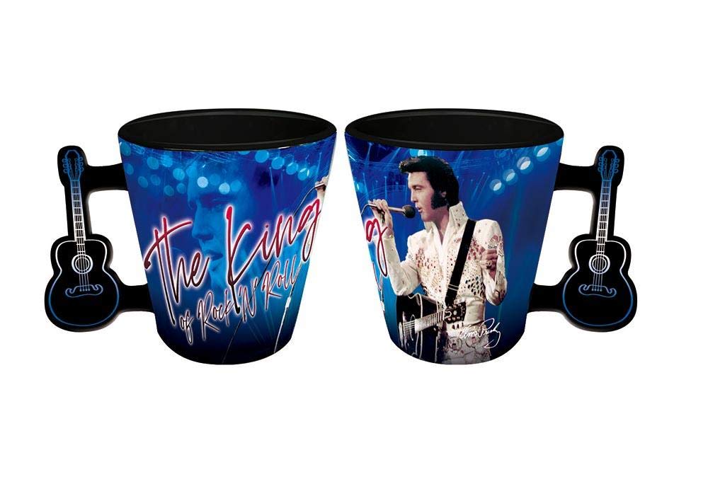 Elvis Shot Glass The King"Blue" with Guitar Handle