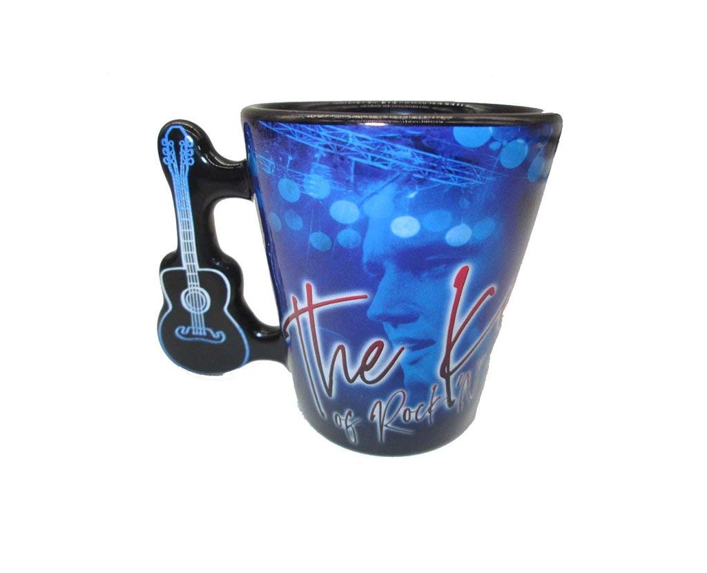 Elvis Shot Glass The King"Blue" with Guitar Handle