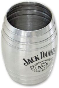 jack daniel's medium barrel stainless steel shot glass 2oz