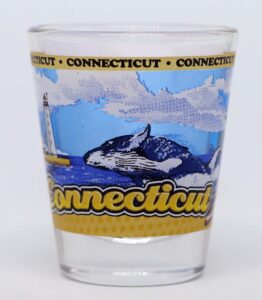 connecticut state wraparound shot glass