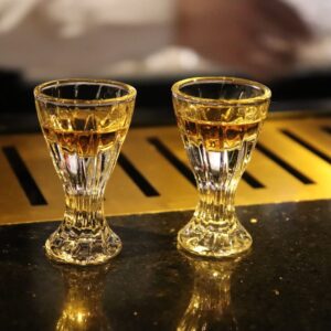 BothEarn Mini Shot Glass Set of 2-14 ml Cute Egg Cup with Stem - Gift Box for Tequila Vodka Soju Whiskey Maotai