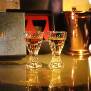 BothEarn Mini Shot Glass Set of 2-14 ml Cute Egg Cup with Stem - Gift Box for Tequila Vodka Soju Whiskey Maotai