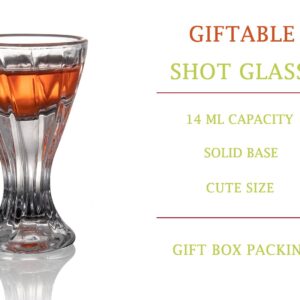 BothEarn Mini Shot Glass Set of 2-14 ml Cute Egg Cup with Stem - Gift Box for Tequila Vodka Soju Whiskey Maotai