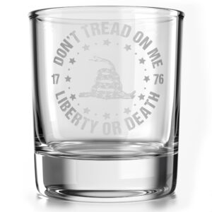 don't tread patriotic - old fashioned whiskey rocks bourbon glass - 10 oz capacity