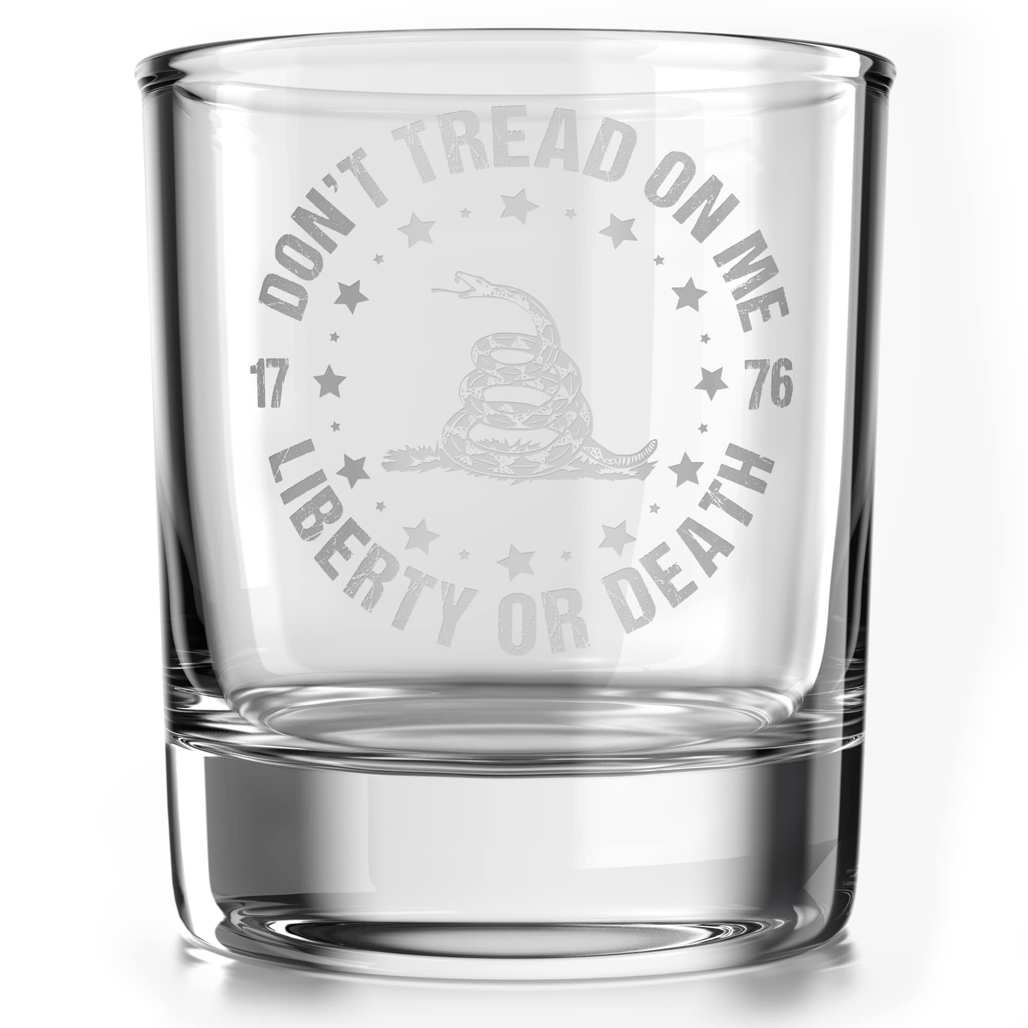 Don't Tread Patriotic - Old Fashioned Whiskey Rocks Bourbon Glass - 10 oz capacity