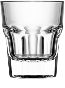 circleware scorchers shot, set of 6 heavy base glassware drinking glass cups for whiskey, vodka, brandy, bourbon and liquor beverage bar dining decor gifts, 1.5 oz, clear