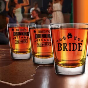 shop4ever Bride and Bride's Drinking Team Member Glass Shot Glasses Wedding Bachelorette Party Shot Glasses 7 Pack