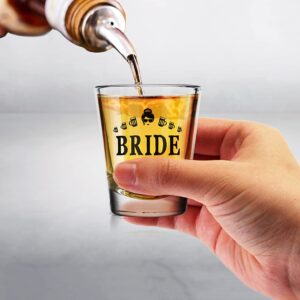 shop4ever Bride and Bride's Drinking Team Member Glass Shot Glasses Wedding Bachelorette Party Shot Glasses 7 Pack