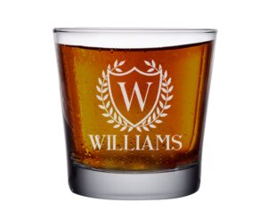 teeamore personalize old fashioned cocktail glasses add your name initial birthday anniversary etched rocks whiskey glass 9oz