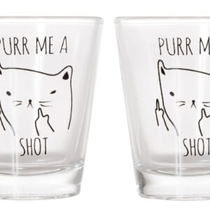 Artisan Owl Best Cat Mom Ever and Purr Me a Shot Shot Glasses Bundle