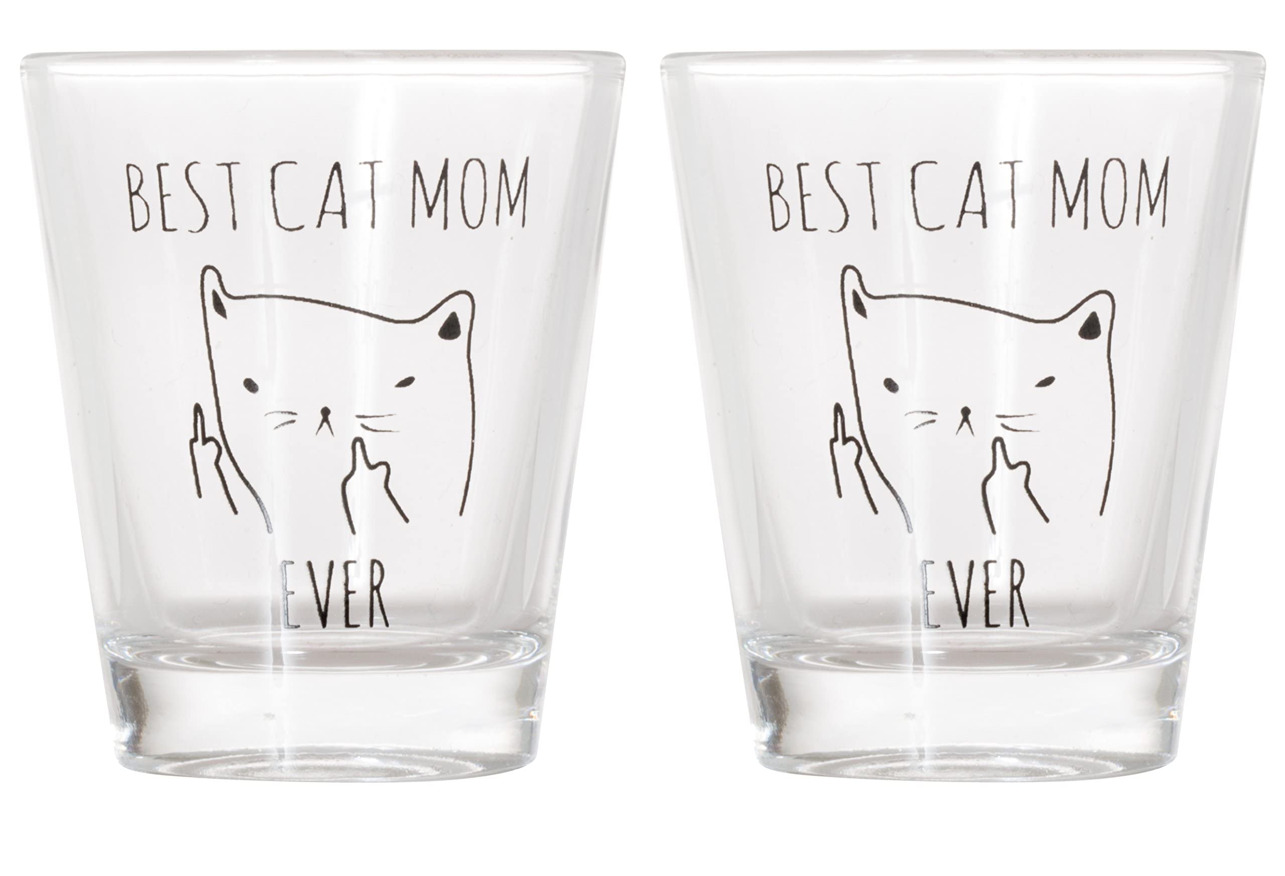 Artisan Owl Best Cat Mom Ever and Purr Me a Shot Shot Glasses Bundle