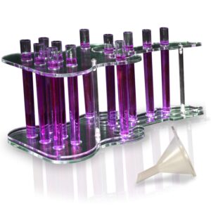 shot glass set for party- guitar shot glass holder perfect for bar set tray- great for tequila shot set or whiskey tray- shot caddy comes with a set of 12 viles