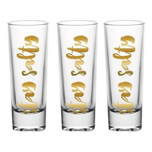 slant collections creative brands set of 3 shot glasses, 2-ounce, stay salty