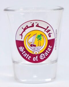 qatar coat of arms shot glass