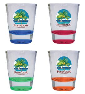 r and r imports punta cana dominican republic souvenir 1.5 ounce shot glass round palm