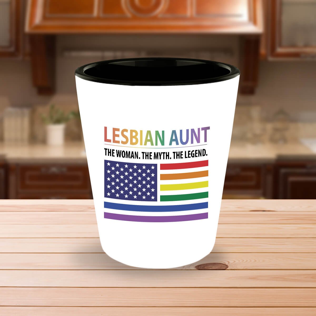 freedomlook Best Lesbian Aunt Shot Glass - Shot Glasses For Aunts - Rainbow Lesbian Pride - Lesbian Aunt Gifts - Lesbian Gf Gifts (1.5 oz)