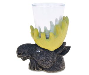 cota global moose antler head tequila cocktail whisky vodka wild animal themed shot glass home bar tool party accessory drinkware cute funny novelty glassware drinking game shooter glasses