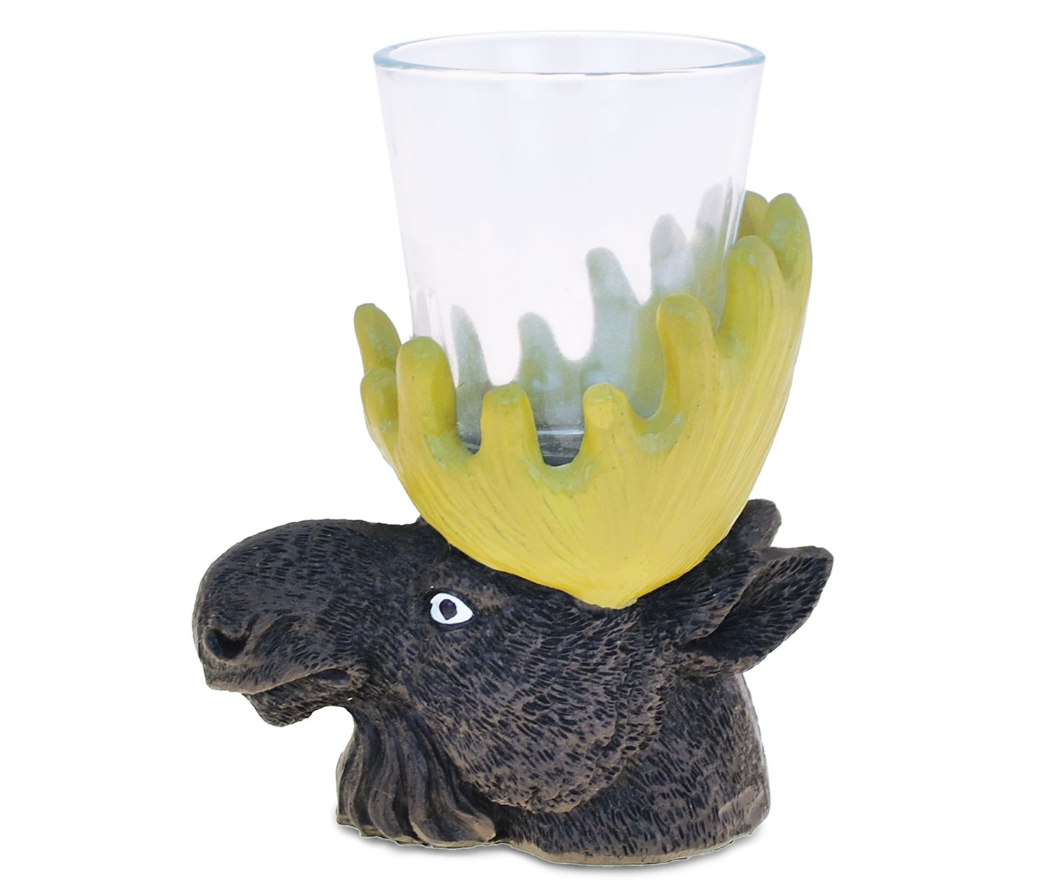 CoTa Global Moose Antler Head Tequila Cocktail Whisky Vodka Wild Animal Themed Shot Glass Home Bar Tool Party Accessory Drinkware Cute Funny Novelty Glassware Drinking Game Shooter Glasses