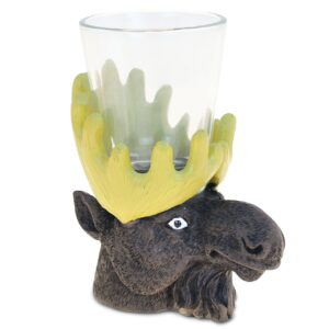 CoTa Global Moose Antler Head Tequila Cocktail Whisky Vodka Wild Animal Themed Shot Glass Home Bar Tool Party Accessory Drinkware Cute Funny Novelty Glassware Drinking Game Shooter Glasses