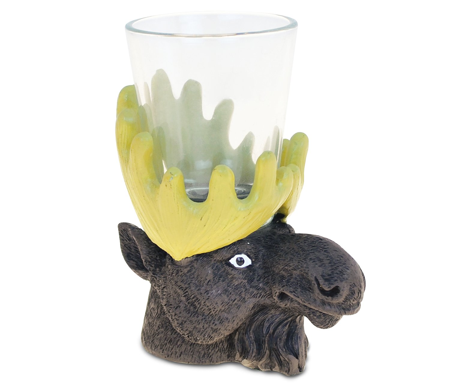 CoTa Global Moose Antler Head Tequila Cocktail Whisky Vodka Wild Animal Themed Shot Glass Home Bar Tool Party Accessory Drinkware Cute Funny Novelty Glassware Drinking Game Shooter Glasses