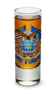 erazor bits us air force usaf double flag air force glass with logo shooter shot glass with logo (2oz)