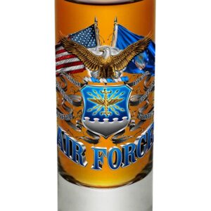 Erazor Bits US Air Force USAF Double Flag Air Force Glass with Logo Shooter Shot Glass with Logo (2oz)