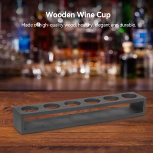 Shot Glasses Cocktail Holder, Shot Glass Tray Holder Organizer Drinks Serving Board Organizer 6 Holes Wooden Drinks Paddle Black Shot Glass Serving Tray for Home Party Bar(01)