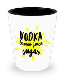 lemon drop shot glass recipe fun christmas or birthday present for women vodka lemon juice sugar yellow party shooter