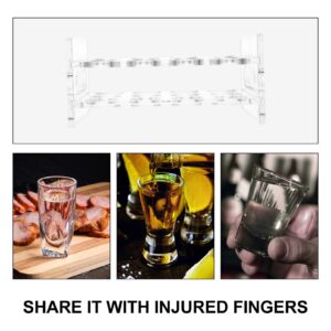 HEMOTON 12 Round Holes Shot Glasses Holder Acrylic 3 Rows Wine Glass Cup Rack Organizer Drinkware for Whiskey Liqueurs Barware Bar Exhibition Wedding Party Festival