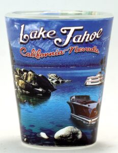 lake tahoe california nevada photo collage shot glass