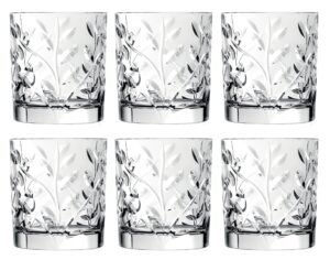 barski tumbler glass - double old fashioned - set of 6 - glasses - designed dof crystal glass tumblers - for whiskey - bourbon - water - beverage - drinking glasses - 11 oz. - made in europe
