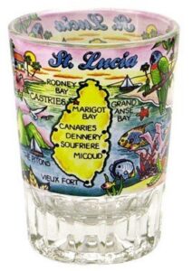 st. lucia double shot glass