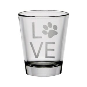 pet love shot glass (clear)