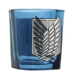 just funky attack on titan survey corps logo 1.5oz blue square shot glass