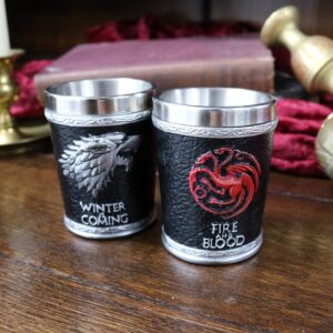 Nemesis Now B4452N9 Winter is Coming Game of Thrones Shot Glass 7cm Black, Resin w/Stainless Steel insert