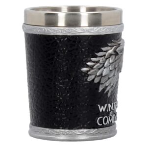 Nemesis Now B4452N9 Winter is Coming Game of Thrones Shot Glass 7cm Black, Resin w/Stainless Steel insert