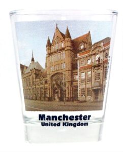 manchester united kingdom color photo shot glass