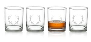 luminarc rustic 13.25 double old fashioned drinking glasses (set of 4), 13 oz, clear