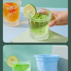 FEIJISQIU Shot Glass Ice Mold Holds 3.5oz Each.Ice Cup Molds are perfect for serving whiskey, cocktails and drink. (2 in 1) Ice Cup Maker,The ice cup thickness 0.5inch.It can take cold continuously.
