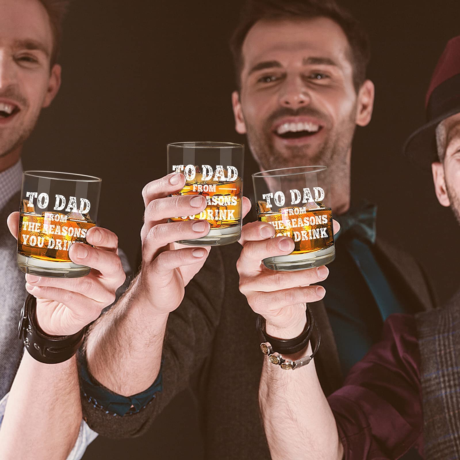 Dad Gifts from Daughter, Son, Kids, Wife - Unique Birthday Father’S Day Gift for Dad, Father, Papa, Stepdad, Hushand, Cool Present Ideas for Family Dad, To Dad From the reason Whiskey Glass Gift Set