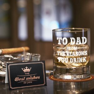 Dad Gifts from Daughter, Son, Kids, Wife - Unique Birthday Father’S Day Gift for Dad, Father, Papa, Stepdad, Hushand, Cool Present Ideas for Family Dad, To Dad From the reason Whiskey Glass Gift Set