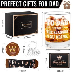 Dad Gifts from Daughter, Son, Kids, Wife - Unique Birthday Father’S Day Gift for Dad, Father, Papa, Stepdad, Hushand, Cool Present Ideas for Family Dad, To Dad From the reason Whiskey Glass Gift Set