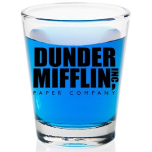 cool af dunder mifflin shot glass - the office gifts - for men and women - the office merchandise funny gift shot glasses