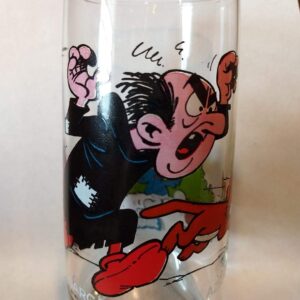 Vintage 1982-1983 Gargamel and Azrael Glass