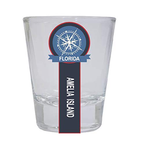 Amelia Island Florida Nautical Souvenir Round Shot Glass