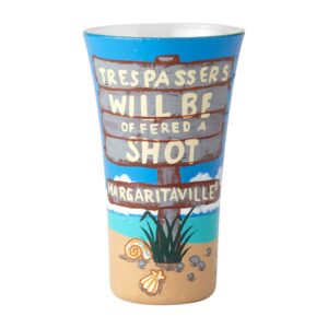 enesco designs by lolita margaritaville artisan-blown glass shooter glass, 2 oz.