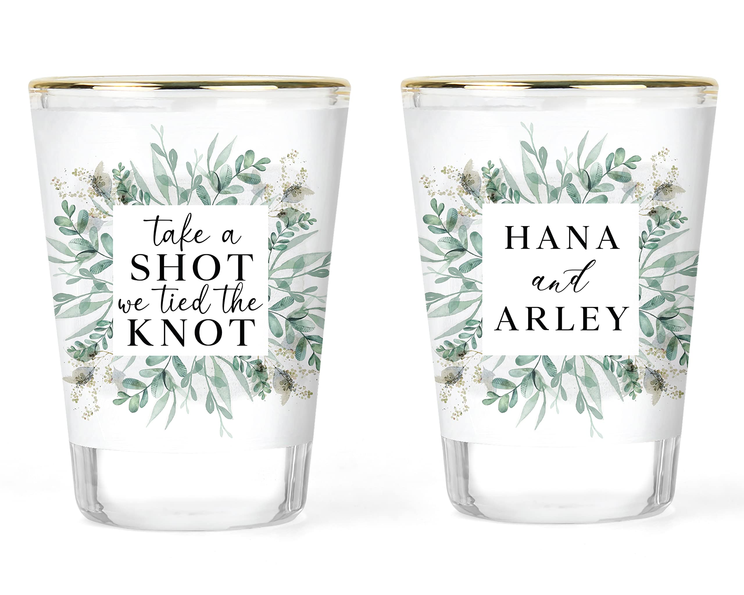 Wedding Shot Glasses - Tied the Knot Shot Glass - Wedding Shot Glass - Custom Wedding Glasses - Personalized Shot Glasses - Shot Glass Set (2 pc.)