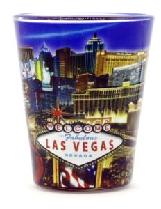 las vegas nevada blue strip shot glass