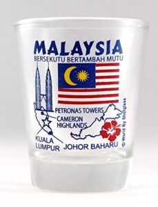 malaysia landmarks and icons collage shot glass
